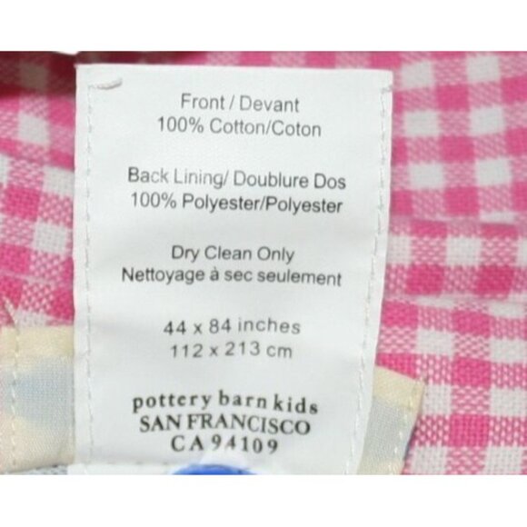 Pottery Barn Kids Girls Nursery Pink White Gingham Blackout Curtain Panel 44x84 - Picture 5 of 9